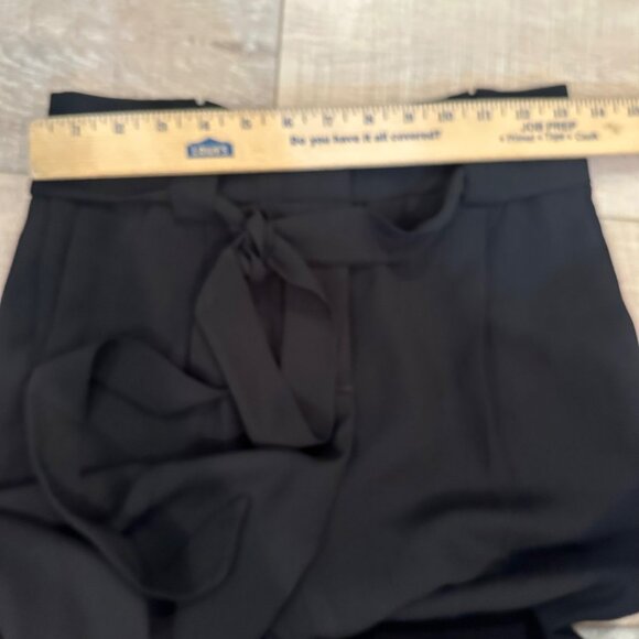 EXPRESS WOMENS High Rise Black Ankle Pants With Tie Waist 2 SHORT - Picture 4 of 9